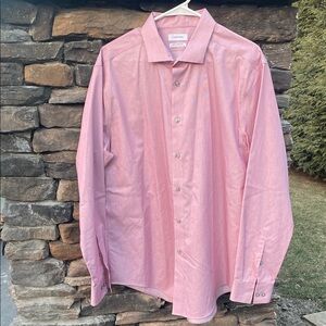Calvin Klein Men's Light Red Dress Shirt